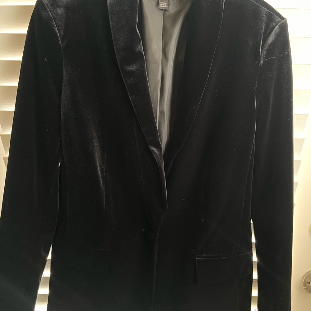 INC International Concepts Black Velvet Blazer